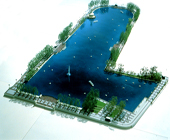 Study model of the lake area
