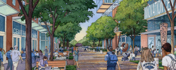 Concept of proposed street scene in the Health Sciences district