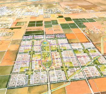 aerial view of proposed new community
