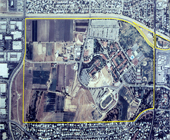 Aerial view of exisitng campus